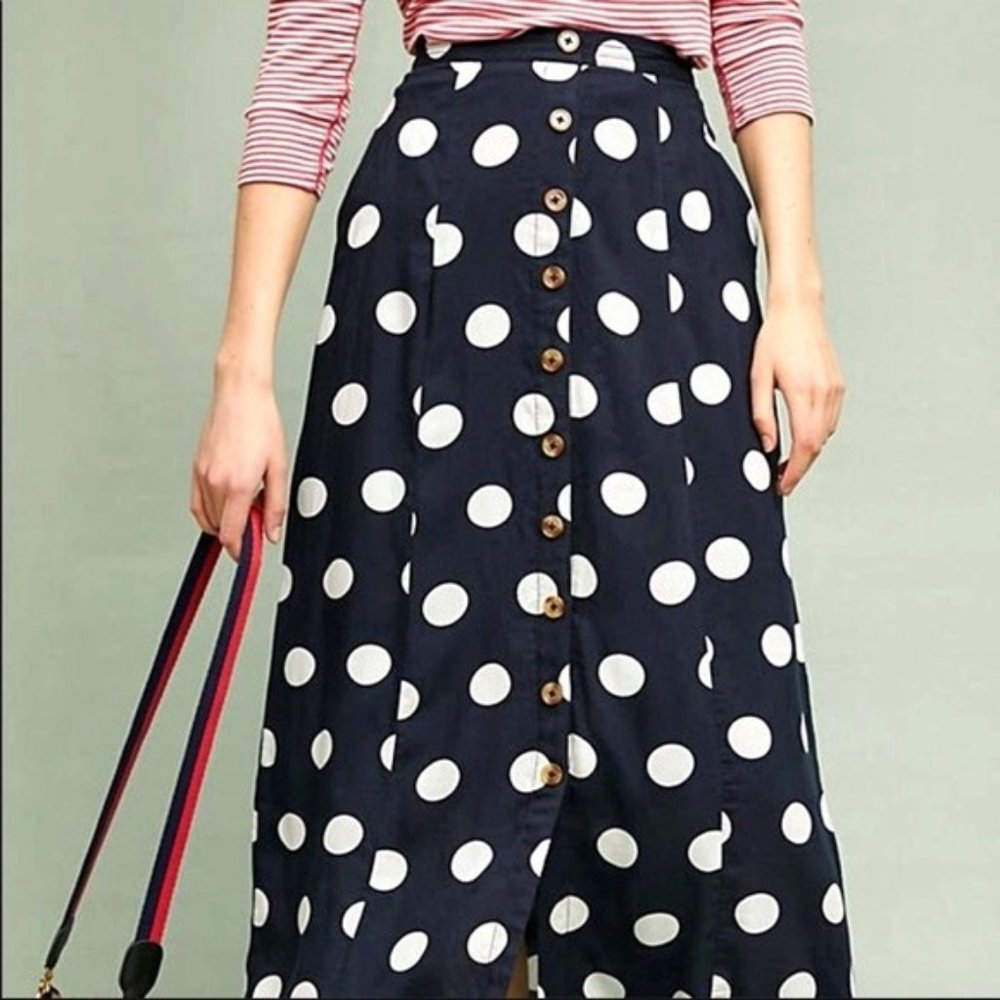 Anthropologie Maeve Polka Dot Claudette Maxi
